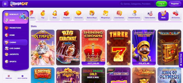 Robocat has a huge range of valuable pokies to play from