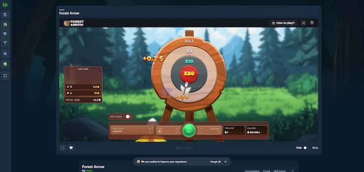 A screenshot of Forest Arrow being played at Wild.io