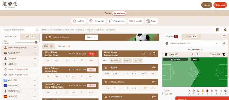 Japanese betting markets at Yuugado