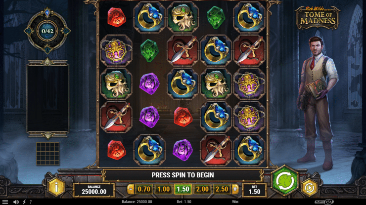 Step 2 Set your Tome of Madness slot bet value