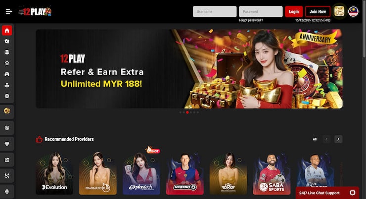 12Play - one of the most trusted online casinos in Thailand