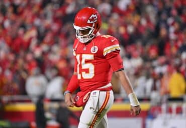 Patrick Mahomes walks off the field.