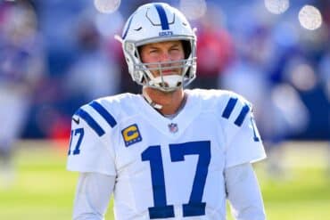 Colts quarterback Philip Rivers stares.
