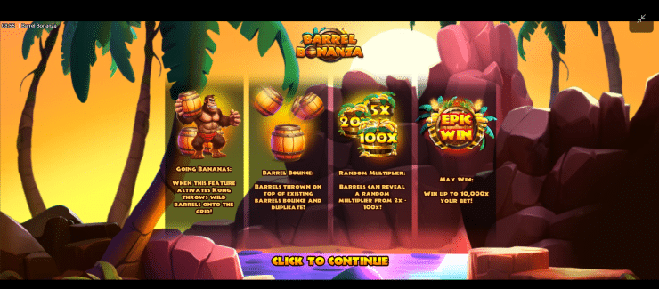 Step 1 Launch Barrel Bonanza slot game