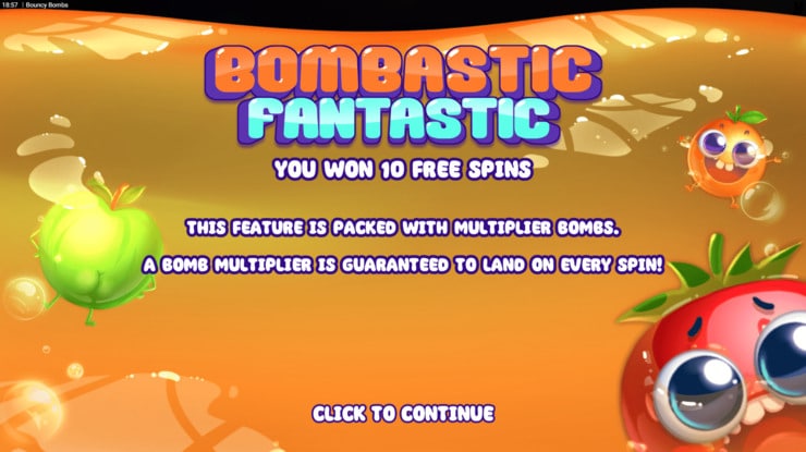 Trigger Bouncy Bomb free spins