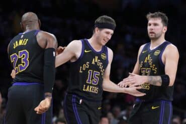 LeBron James, Austin Reaves and Luka Doncic - Los Angeles Lakers offense