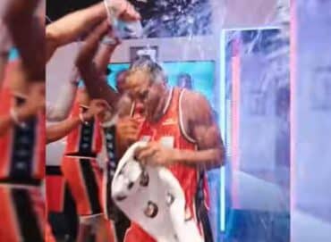 WATCH Clippers Star Kawhi Leonard Gets Water Dumped On Him After Career-High 55 Points