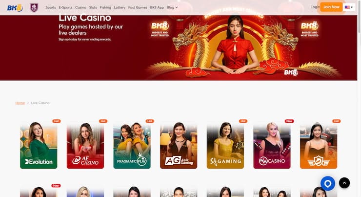 BK8 - overall best online casino in Thailand