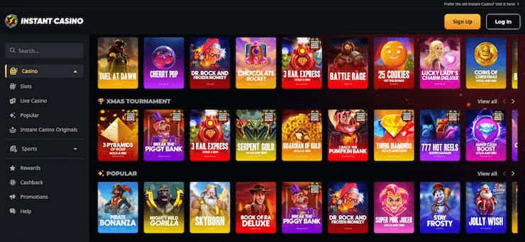 Instant Casino online casino interface for Oman players focused on fast payouts