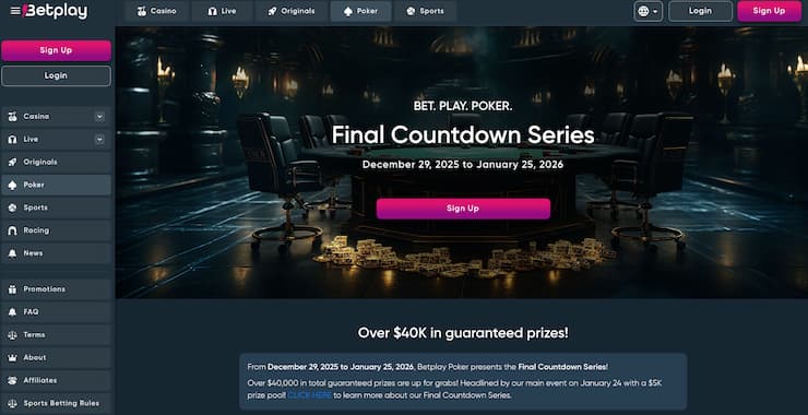 An image from our BetPlay review of the poker section of the site