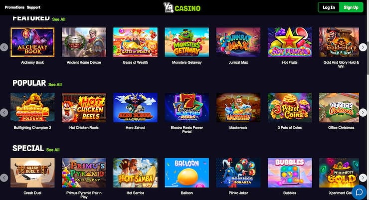 A woman sits at a poker table in front of stacks of chips on the Ya Poker homepage, which features the slogan "Where Latin America Plays Poker."