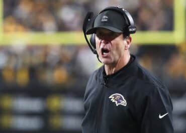 John Harbaugh as the Ravens head coach.