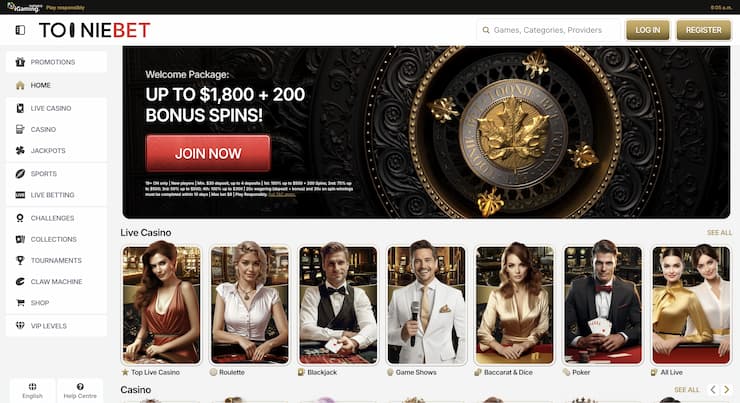 A look at Tooniebet, one of the best online casino PaysafeCard options for Canadians.