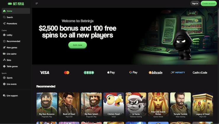 A look at Betninja and its $2,500 welcome bonus.