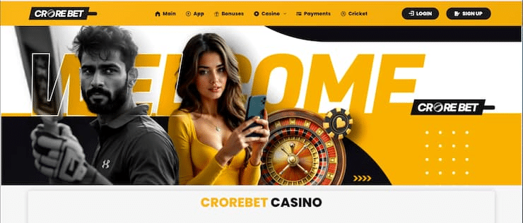 Crorebet slot site in India mobile interface