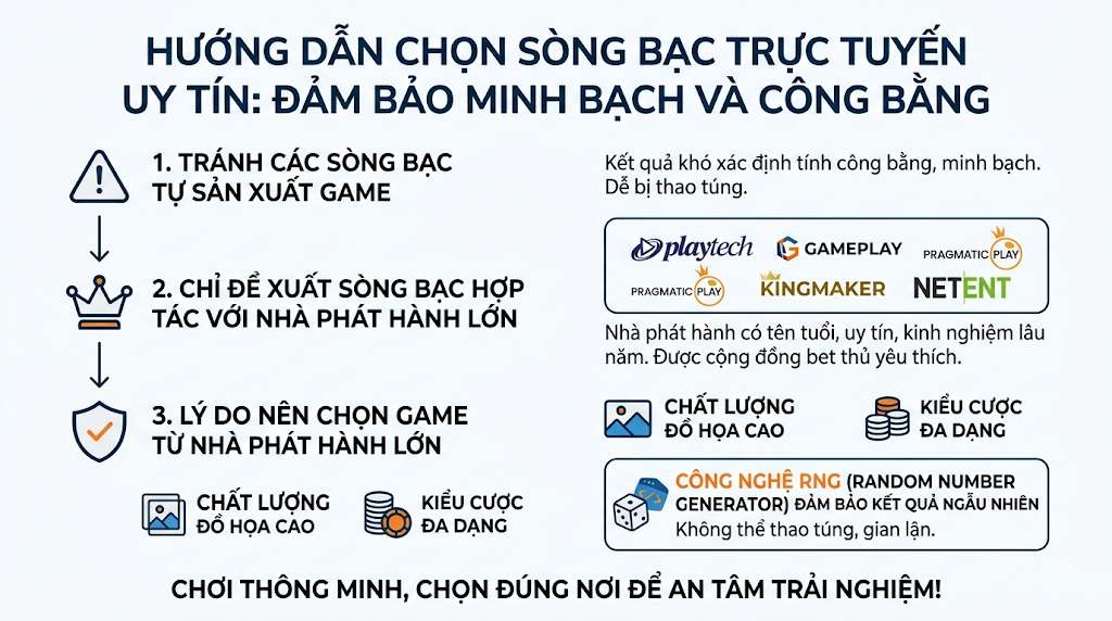Hướng dẫn chọn sòng bạc trực tuyến uy tín và minh bạch