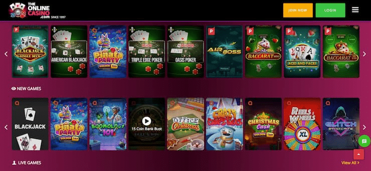 The Online Casino game lobby example of debit card casinos