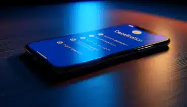 Smartphone displaying social media account deletion screens on dark desk with dramatic lighting