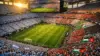 Packed stadium during 2026 FIFA World Cup Group J match with Argentina fans and international flags