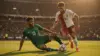 Algeria and Jordan players compete in intense World Cup Group J soccer match action