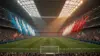 AT&T Stadium interior during World Cup match with massive crowd and dramatic lighting
