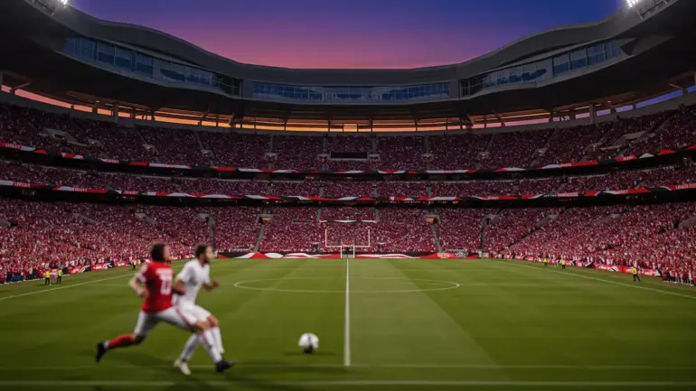 Levi's Stadium packed with fans during Austria vs Jordan 2026 FIFA World Cup match at twilight
