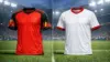 Belgium and Egypt national team jerseys facing off on football pitch for World Cup 2026 match