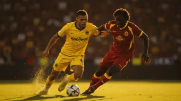 Colombia vs DR Congo World Cup soccer match action with players competing for the ball