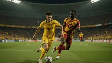 Colombia vs DR Congo World Cup soccer match action under stadium lights
