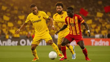 Colombia vs DR Congo World Cup soccer match action with players competing for ball on pitch