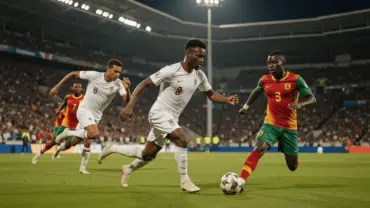 England vs Ghana World Cup 2026 match action at stadium with players competing for the ball