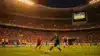 World Cup 2026 knockout stage stadium match with packed crowd during intense gameplay