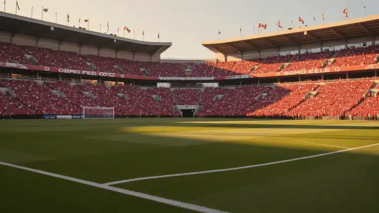BMO Field Toronto stadium packed with Canadian soccer fans before historic World Cup 2026 match