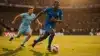 Cape Verde player counterattacking against Uruguay defenders during World Cup qualifying match