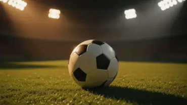 Soccer ball on stadium pitch under dramatic floodlights for World Cup betting predictions