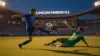 France soccer player striking ball past Iraqi goalkeeper at Lincoln Financial Field during World Cup match