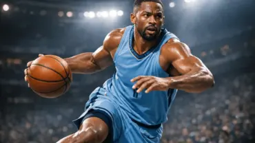 NBA point guard driving to basket in Memphis Grizzlies jersey with dramatic arena lighting