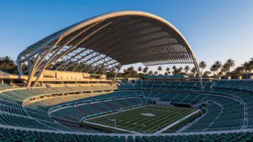 Jacksonville Jaguars stadium renovation with modern shade canopy and architectural design