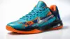 Nike Kobe 5 Protro NYvsNY sneaker in Hyper Turquoise with orange and blue splatter graphics