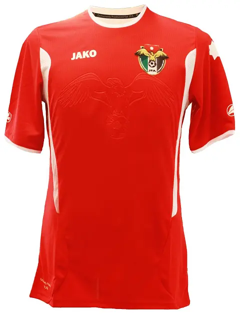 Jordan national football team jersey in red with logo