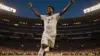 England soccer player celebrating goal at stadium during World Cup match
