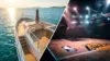 Luxury yacht deck and NBA basketball court split composition representing sports and entertainment crossover