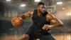 College basketball prospect demonstrating post moves during NBA pre-draft workout in professional facility