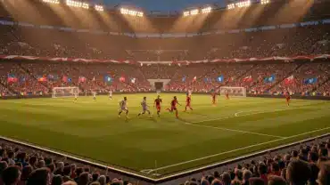Croatia vs Panama World Cup match under stadium lights with packed crowd
