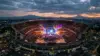 Estadio Ciudad de México illuminated for 2026 World Cup opening ceremony with stage lights and crowds