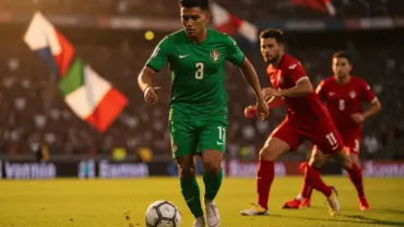 Mexico player attacking against Czech defenders in World Cup 2026 Group A qualifier match action