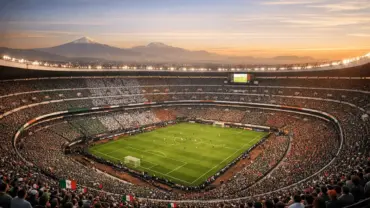 Estadio Azteca stadium packed with fans during Mexico World Cup match