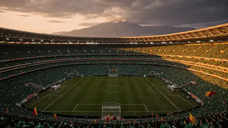 Estadio Azteca packed with fans during Mexico vs South Africa 2026 World Cup opening match