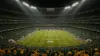 Estadio Azteca lit up at night during Mexico vs Ecuador World Cup 2026 knockout match