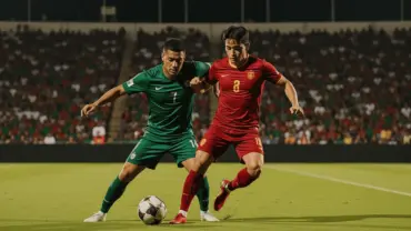 Mexico vs South Korea World Cup soccer match at Estadio Guadalajara with players competing for the ball